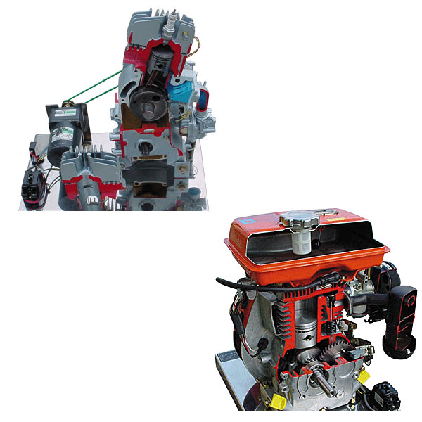 摩托車發(fā)動機解剖實訓(xùn)臺(圖1) 摩托車發(fā)動機解剖實驗臺,互聯(lián)網(wǎng)型PLC綜合實驗臺